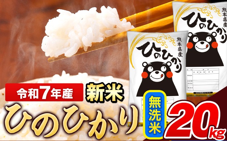 
            新米 米 令和7年産 ひのひかり 無洗米 5kg 《9月下旬-11月上旬頃出荷》  5kg×4袋 熊本県産 米 精米 ひの 長洲町
          