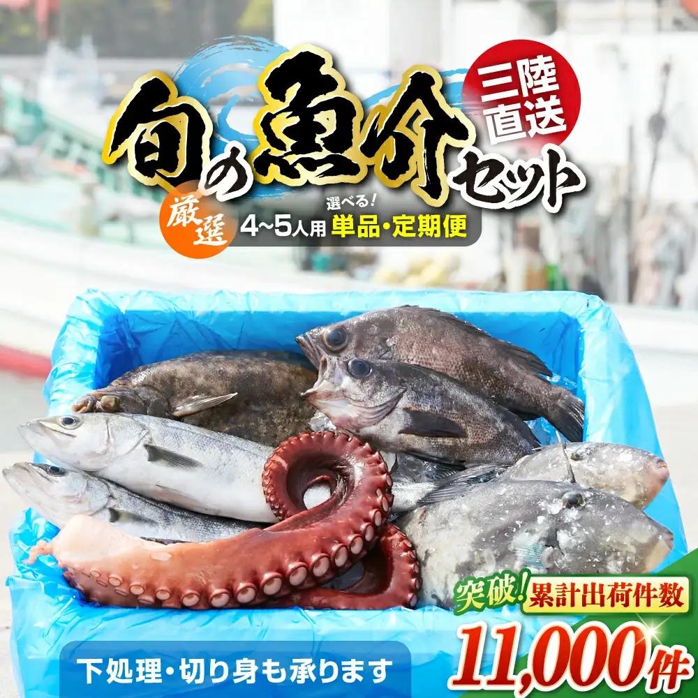 鮮魚セット(4～5人用) 下処理済み 朝獲れ直送 三陸 旬 冷蔵 刺身 海藻 貝 鮮魚 お魚