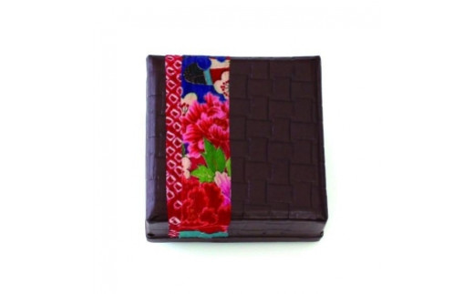 柿渋塗 四つ目箱 針箱サイズ こげ茶布付【TN88】