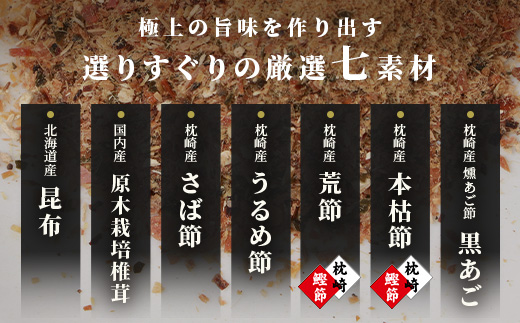 枕崎 ぶえん亭 薩摩のだし 黒あご 合計60袋 本枯節 鰹節 飛魚節 昆布 A3−91【配送不可地域：離島】【1166413】