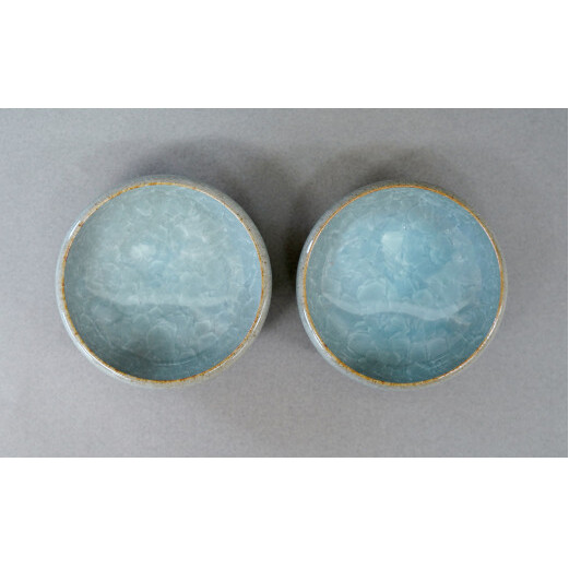 貫入3寸(10cm)小鉢2個セット 有田焼 青磁 食器 作家 梶原大敬 茂正工房 A14-35_イメージ3