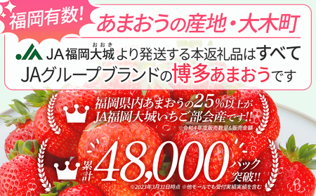 【アフター保証】先行予約 博多あまおう 福岡県JAグループのブランド あまおう いちご 1080g（約270g×４パック） 【2025年2月上旬から順次発送】 AG010