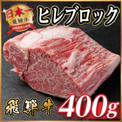 飛騨牛 ヒレブロック 約400g　タレ付き【冷蔵便】A4〜A5等級黒毛和牛【配送不可地域：離島】【1742490】