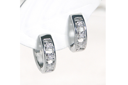 ピアス プラチナ PT900 ダイヤモンド 0.03ct フープピアス 【f220-pt】