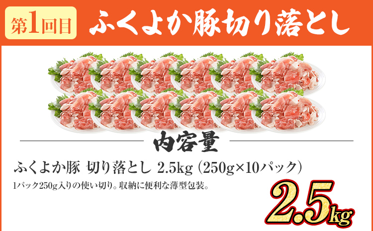 【頒布会】豚肉 切り落とし しゃぶしゃぶ ステーキ ふくよか豚 万能セット 定期便 ロース 肩ロース バラ モモ ヒレ 小分け ブタ肉 ぶた肉 冷凍 福岡県 福岡 九州 グルメ お取り寄せ