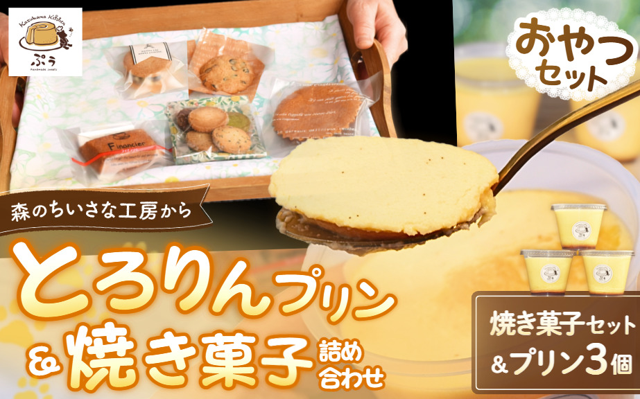 とろりんプリンと焼き菓子の詰め合わせセット　【kkp004】