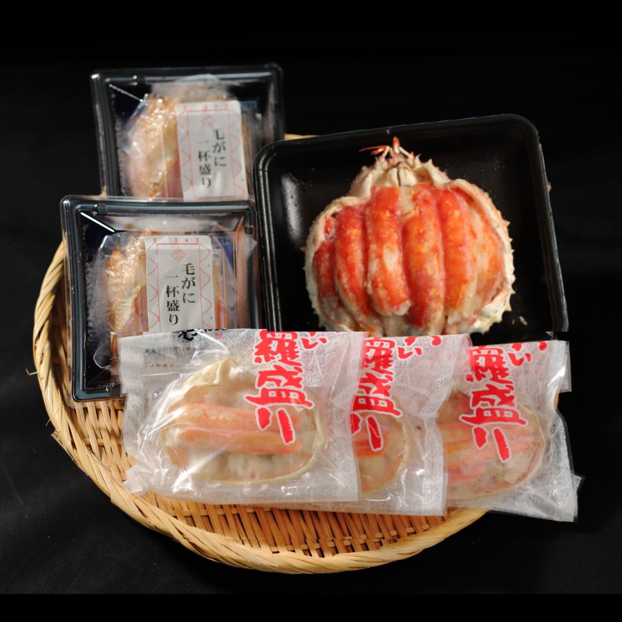 ＜紋別漁師 マルマ松本商店＞三大がに甲羅盛りセット