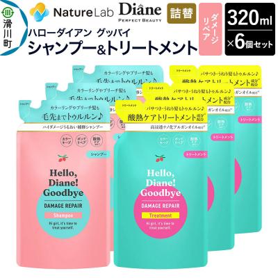 ふるさと納税 滑川町 ハローダイアン グッバイ ダメージリペア 詰替 セット 320ml 6個|19_ntl-48a601