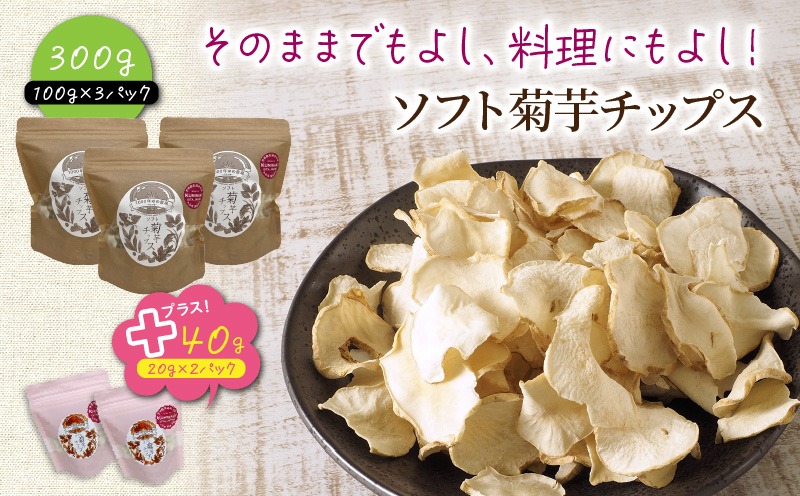 【今だけ増量】そのままでもよし、料理にもよし！ソフト菊芋チップス300g+40g_1935R