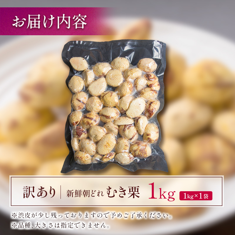 ＜2026年出荷!!＞＜訳あり＞期間限定 国産 新鮮朝どれ（むき栗）1kg 産地直送 お取り寄せ 宝珠栗 宮崎県新富町産 先行予約【B673-26】_イメージ5