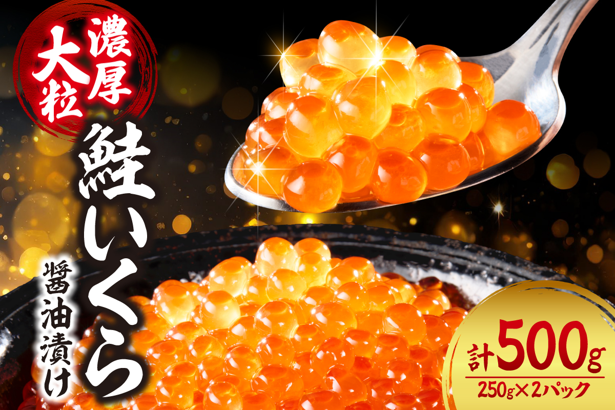 濃厚・大粒！鮭いくら醤油漬け500ｇ（250ｇ×2）