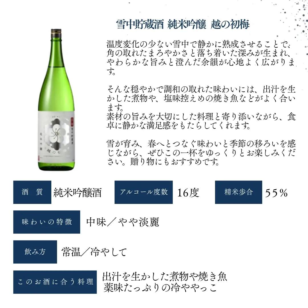日本酒 越の初梅 雪中貯蔵酒 純米吟醸  720ml×1本 高の井酒造 