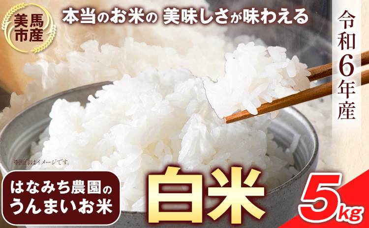 
はなみち農園のうんまいお米・白米 令和6年産 5kg 《30日以内に出荷予定(土日祝除く)》 白米 美馬市産 実森ラボラトリー株式会社 自家製小麦のお店mimori　送料無料 徳島県 美馬市
