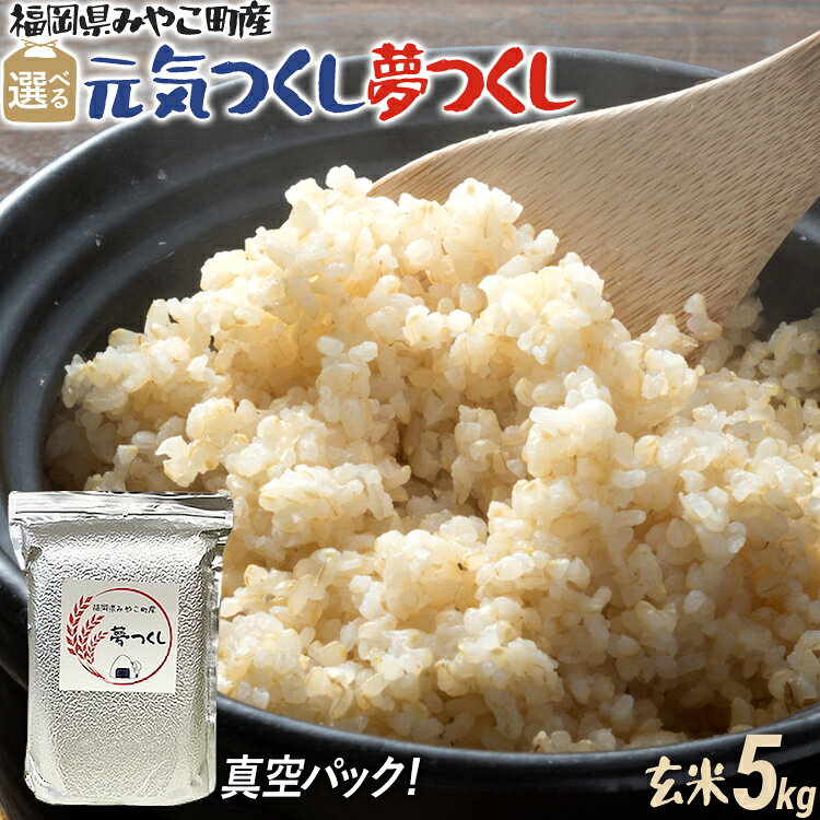 【ふるさと納税】米 令和7年産 選べる 元気つくし 夢つくし（玄米） 5kg 真空パック チャック付き チャック 防虫 ごはん おにぎり おやつ 福岡県 みやこ町産 福岡 九州 グルメ お取り寄せ【10月上旬より順次出荷予定】