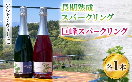 ワイン　長期熟成スパークリング ＆ 巨峰 スパークリングワイン ２本セット | 【アルカンヴィーニュ】辛口 長野 日本ワイン 東御 長野ワイン 東御ワイン