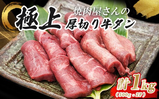 焼肉屋さんの極上厚切り 牛タン 特製塩だれ漬け 500g × 2P | 牛肉 1kg 牛 牛たん 厚切り 焼肉 BBQ 小分け 真空パック 冷凍 静岡県 小山町