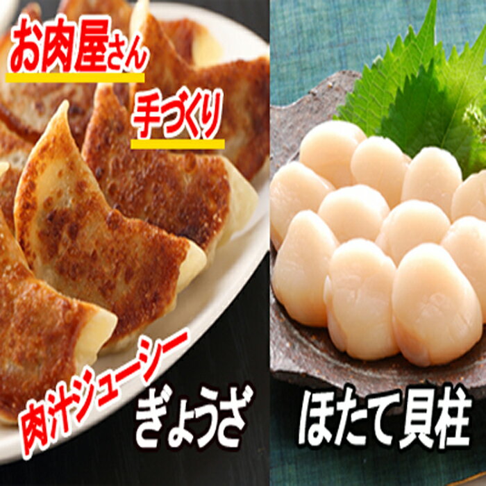 【ふるさと納税】餃子・ほたて貝柱セット (餃子25個×1P・ほたて貝柱200g中小混合サイズ) (餃子25個×2P・ほたて貝柱500g大〜小サイズ) (餃子25個×2P・ほたて貝柱500g大〜小サイズ×2P) ホタテ 帆立 貝 ギョウザ 北海道 根室市