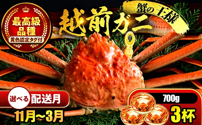 
            【先行予約】 【希望月指定可】 越前がに 700ｇ×3杯 / 蟹 ズワイガニ ずわいがに ボイル 冷蔵 小浜市 / まるほ商店 【配送不可地域：北海道・沖縄・離島】[BFCS023]
          
