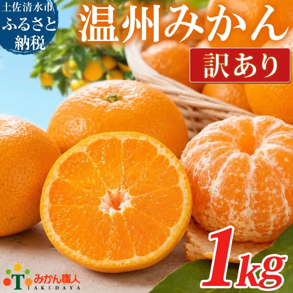 温州みかん 訳あり 1kg 傷み補償 300g 柑橘 果物 フルーツ 不揃い オレンジ 訳アリ 蜜柑 果実 みかん 極早生 早生 晩生 光センサー選果 みかん職人武田屋 高知県 土佐清水市【R01786】