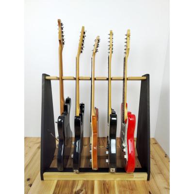 ふるさと納税 横手市 WOOD WORKS ギタースタンド エレキギター・ベース用5本掛【本体:ライトブラウン×BW】 |  | 01