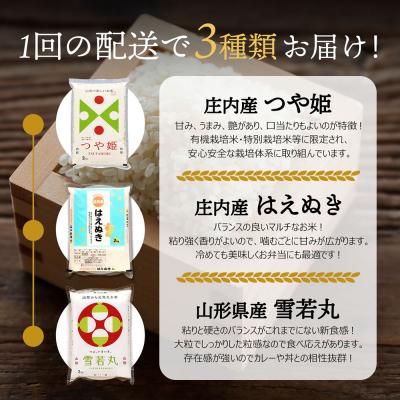 ふるさと納税 庄内町 山形のブランド米!食べ比べ 6kgセット 2kg×3袋 つや姫 はえぬき 雪若丸 令和7年産 |  | 01