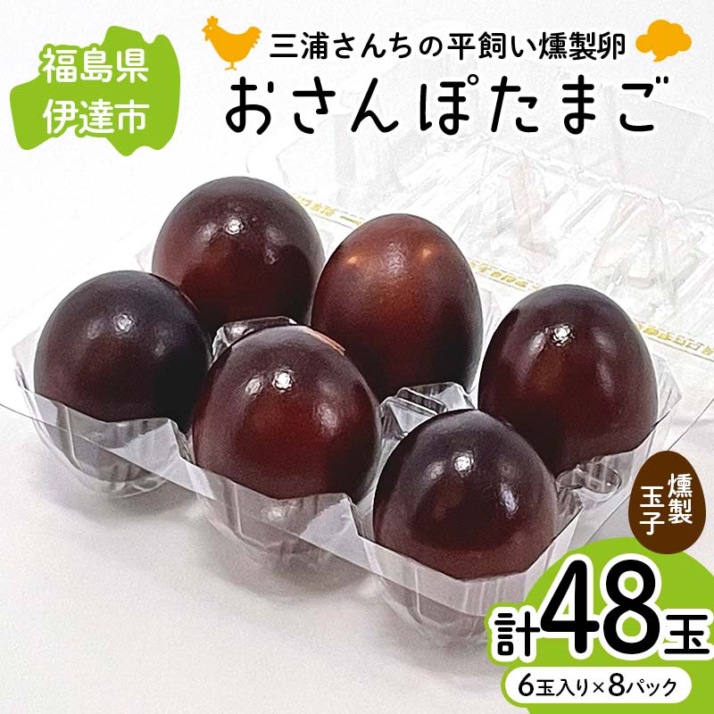 【ふるさと納税】 三浦さんちの平飼い燻製玉子 おさんぽたまご 計48玉 伊達市 福島県 国産 養鶏場直送 卵 たまご 玉子 生卵 鶏卵 燻製たまご F20C-952