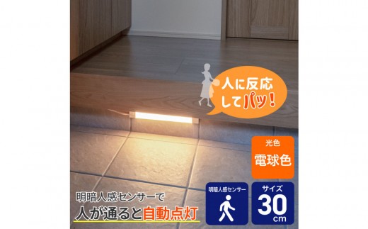 
                  ＬＥＤ多目的灯　明暗人感３０ｃｍ　電球色ALT-3030PIR(L)
                
