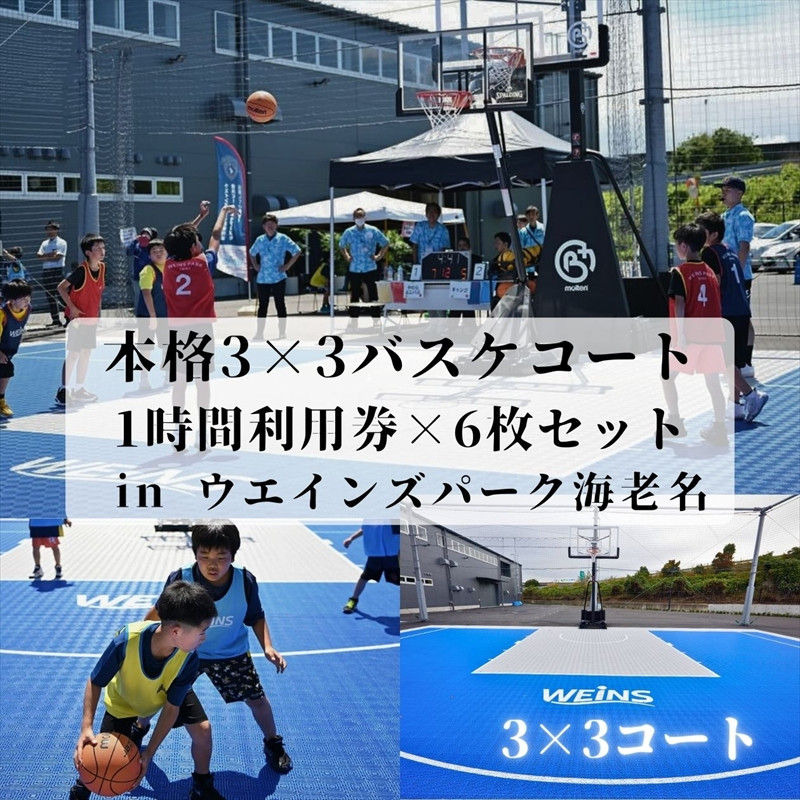 
            本格3×3バスケコート 1時間利用券×6枚セット in ウエインズパーク海老名（1時間×6回）【 チケット 神奈川県 海老名市 】
          