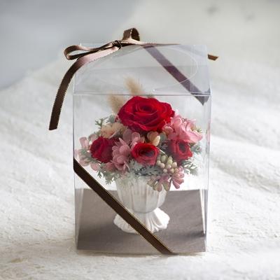 ふるさと納税 藍住町 赤薔薇・ピンク紫陽花のプリザーブドフラワーアレンジメント(クリアケース付き)
