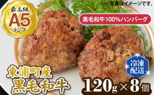 東浦町特産 最高級A5ランク黒毛和牛 【下村牛】 牛肉100%ハンバーグ (約120g×8個)