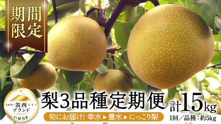 【 JA 北つくば 】 筑西ブランド 認証品 梨 3種 定期便 セット 2026年産 先行予約 [AE031ci]