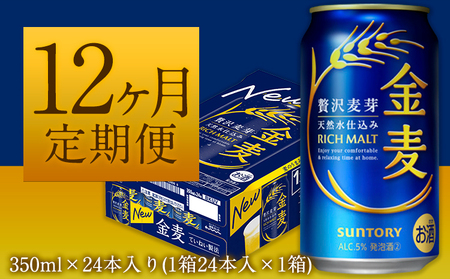 12ヶ月定期便　“九州熊本産” 金麦 350ml×24本 １ケース 《お申込月の翌月より発送》