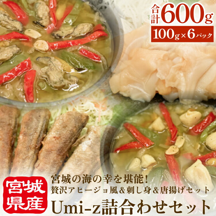 【ふるさと納税】Umi-Zu詰合わせセット 冷凍 海鮮 魚介 牡蠣 帆立 つぶ 貝 目光 アヒージョ 刺身 唐揚げ おつまみ おかず 小分け 簡単調理