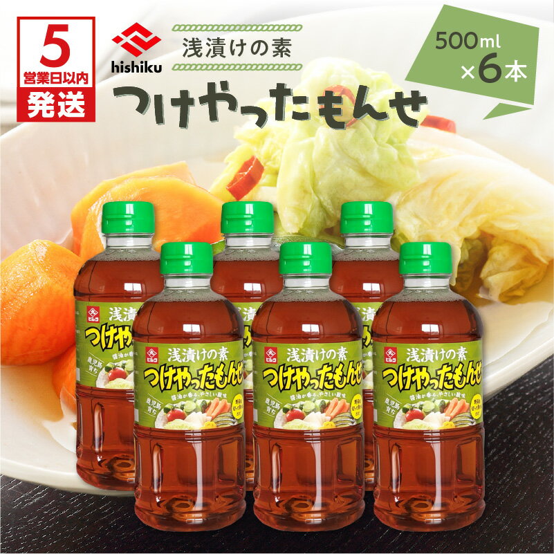 【ふるさと納税】【5営業日以内に発送】 ヒシク藤安醸造 浅漬けの素 つけやったもんせ 500ml × 6本 セット 送料無料 調味料 漬け物 つけもの 浅漬け 素 漬ける 鹿児島市 土産 贈り物 プレゼント ギフト 贈答