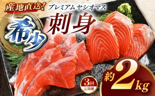 【定期便3回】産地直送栃木県のブランド魚「プレミアムヤシオマス」の刺身 2,000g (200g×10パック)  [ 冷凍便 ] | 魚 ます 養殖 産地直送 栃木県 (毎月お届け）
