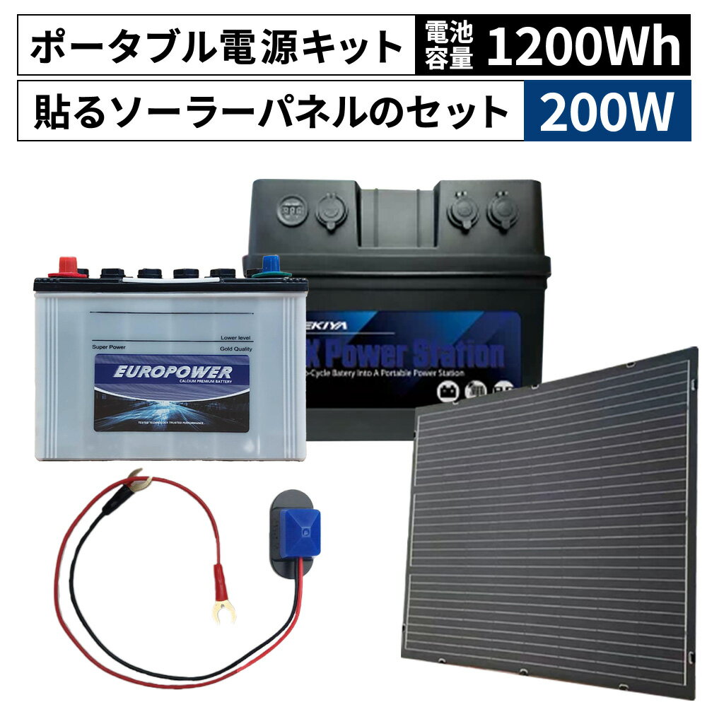 【ふるさと納税】＜SEKIYA貼るソーラー200W ポータブル電源（電池容量1200Wh 定格出力電力500W） バッテリー再生DSパルス付＞※入金確認後、6か月以内に順次出荷 アウトドア キャンプ 蓄電 大容量 車中泊 防災グッズ バッテリー 長寿命 株式会社関谷 送料無料 宮崎県 国富町