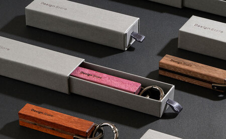 Anew 寄木キーホルダー ストレートタイプ  能美市 ケヤキ