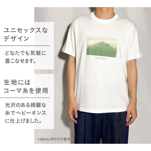 Tシャツ 半袖 WHITE Mサイズ 綿100％ 「 OvO Deep Tee 」 ユニセックス カジュアル ファッション 白 ホワイト 富士山
