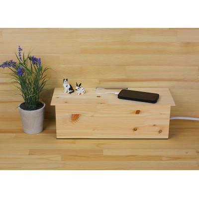 ふるさと納税 かつらぎ町 ひのき張り ケーブルボックス L 煩雑になってしまうケーブル類をスマートに収納 |  | 01
