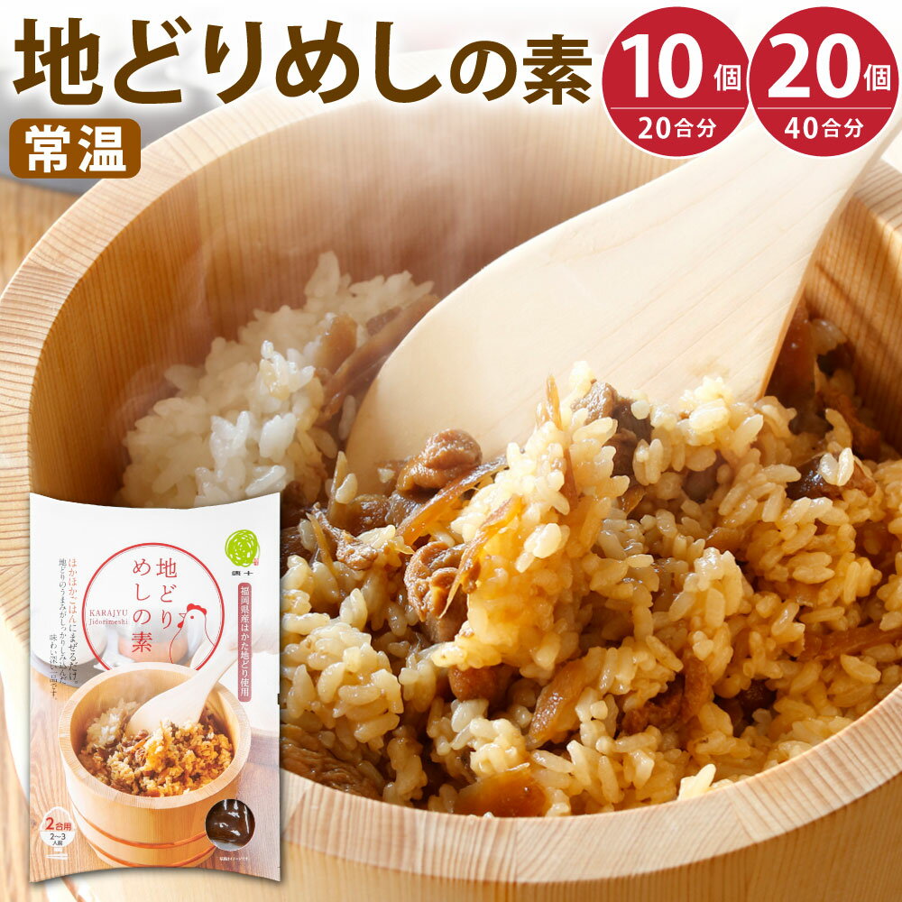 【ふるさと納税】【常温】地どりめしの素 選べる 10個(20合) または 20個(40合) 約200g入り 鶏肉 鶏飯 混ぜご飯 はかた地どり ご飯 混ぜるだけ 簡単 時短 ごぼう レトルト 唐十 福岡県北九州市
