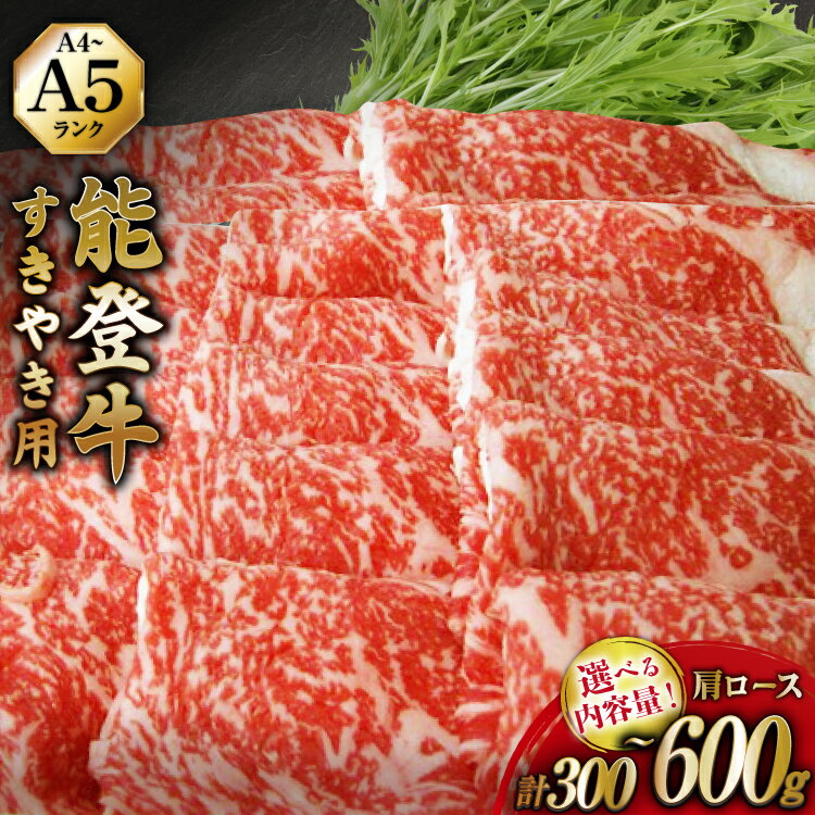 【ふるさと納税】 牛 肩ロース 選べる容量 【てらおかの能登牛】 能登牛 肩ロース (A4～A5) すき焼き用 300〜600g [てらおか風舎（寺岡畜産株式会社） 石川県 志賀町 AA8003] すき焼き てらおか