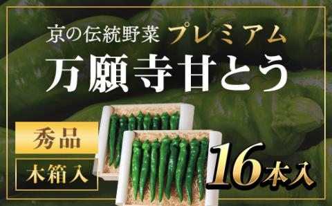 ＜7月発送開始！＞ プレミアム万願寺甘とう　１６本入り　木箱入り 【2025年発送分】 / ふるさと納税 京野菜 万願寺 甘とう とうがらし 大型 肉厚 甘い 万願寺とうがらし 万願寺唐辛子 京都府 福知山市 FCCS004