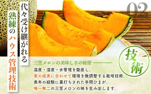 【SDGs】《2025年分受付中》大玉！とろける食感と甘い香り北海道三笠メロン3玉入（4.5kg～4.8kg）