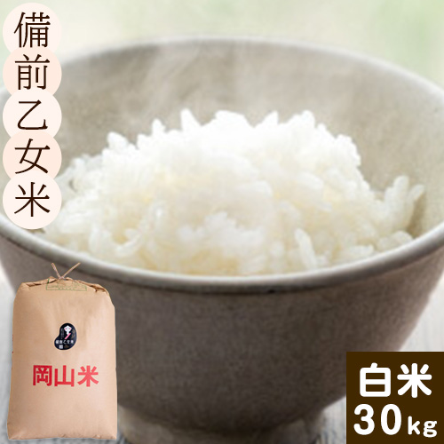 米 こめ コメ 備前乙女米 白米 30kg 石原果樹園 《30日以内に出荷予定(土日祝除く)》岡山県 浅口市 ご飯 お米 国産 岡山県産 送料無料