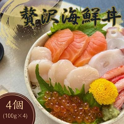 ふるさと納税 北見市 【北海道北見市加工】贅沢海鮮丼4個入りセット