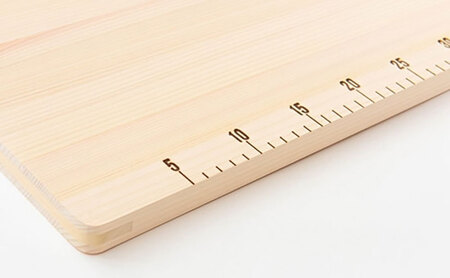 まな板 木製 ヒノキ 430mm スケール付き まな板