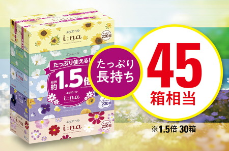 【津山工場限定】エリエール i:na(イーナ)ティシュー 220組5箱×6パック(30箱)【配送不可地域：離島・北海道・沖縄県】【1615608】
