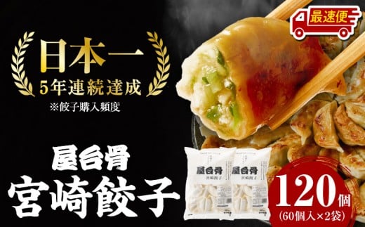 【最速便】【簡易包装】屋台骨 宮崎餃子(60個×2袋)_M061-004-02-2W