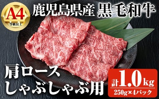 
            【数量限定】鹿児島県産黒毛和牛A4等級以上肩ロースしゃぶしゃぶ用 (計1.0kg＋黒毛和牛こま切れ250g×2P) 鹿児島県産 黒毛和牛 肩ロース【ビーフ倉薗】B196-v01
          