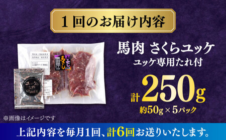 【全6回定期便】馬肉さくらユッケ 250g ( 50g × 5 ） 【合同会社　長岡フーズ】[ZFR019]